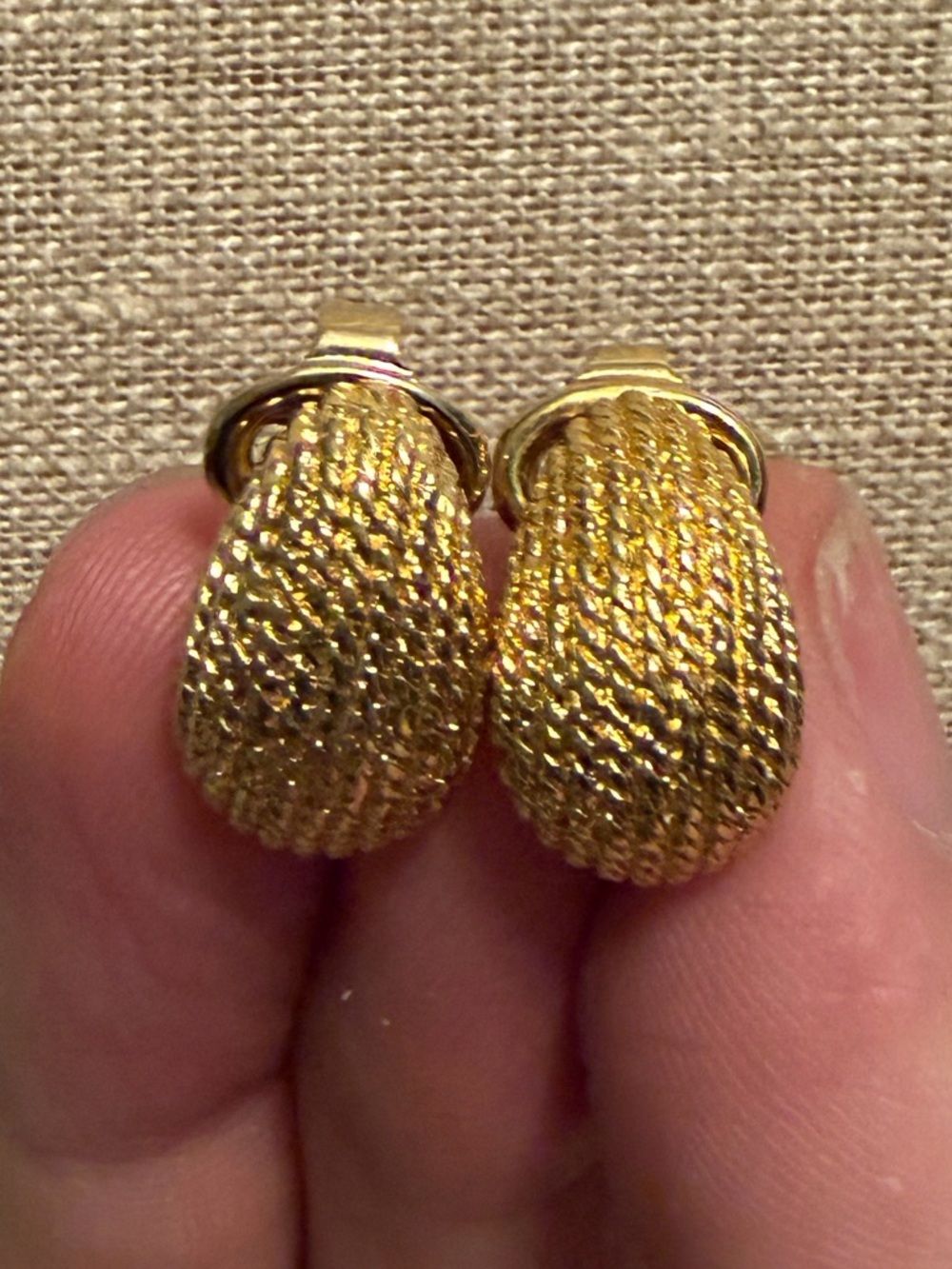Vintage Trifari Gold-Colored Clip-On Earrings